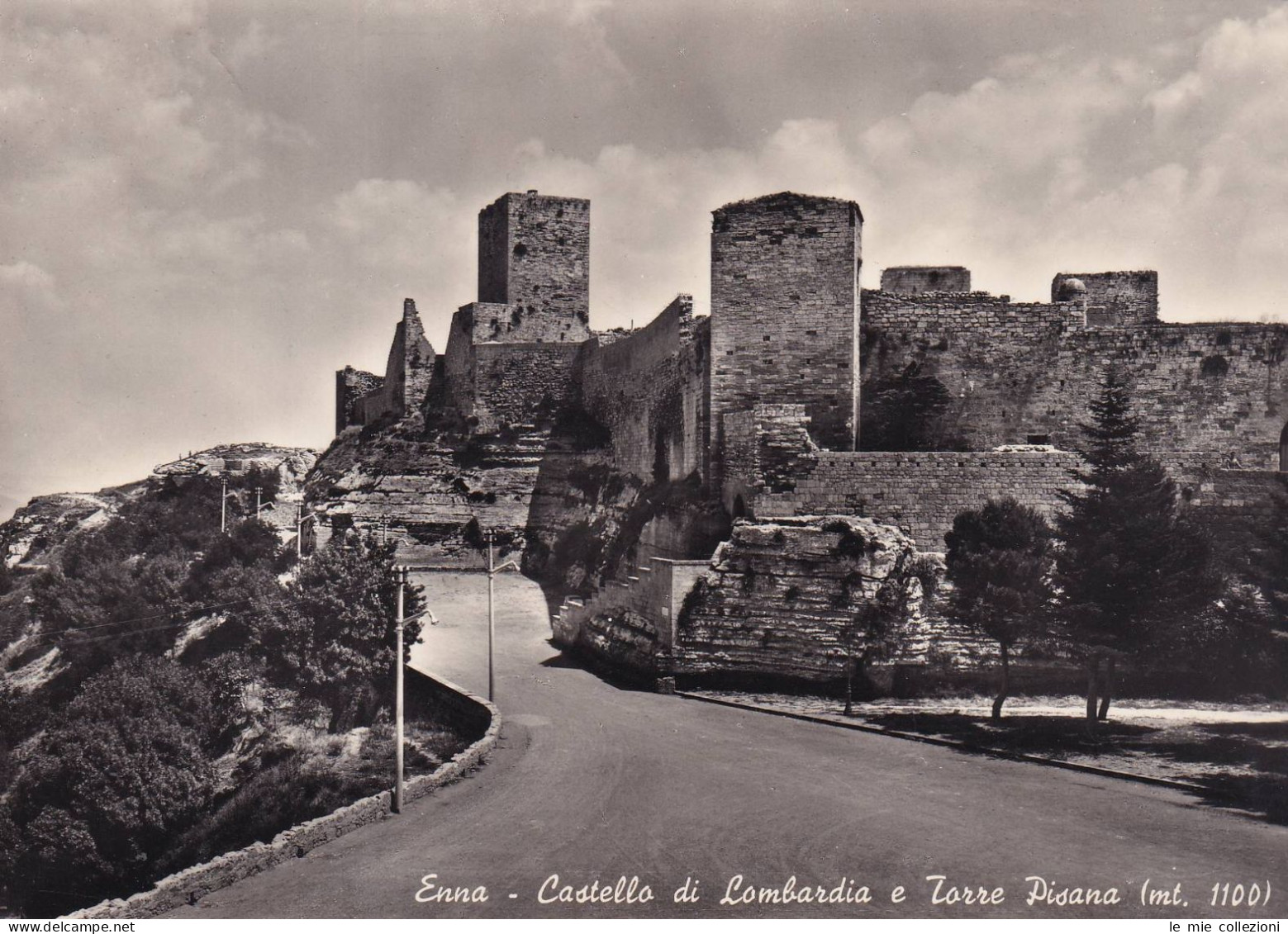 Cartolina Enna - Castello Di Lombardia E Torre Pisana - Enna
