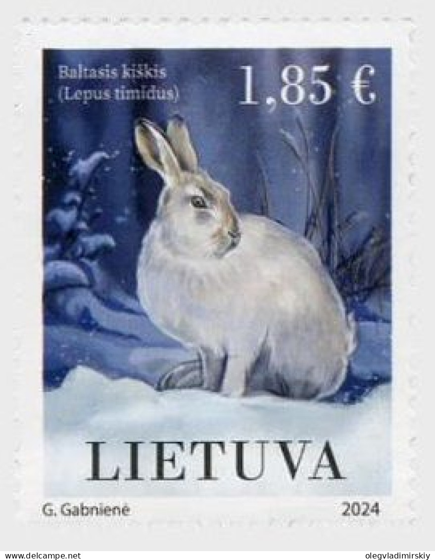 Lithuania Litauen Lituanie 2024 Red Book Of Lithuania Mountain Hare LP Stamp MNH - Hasen