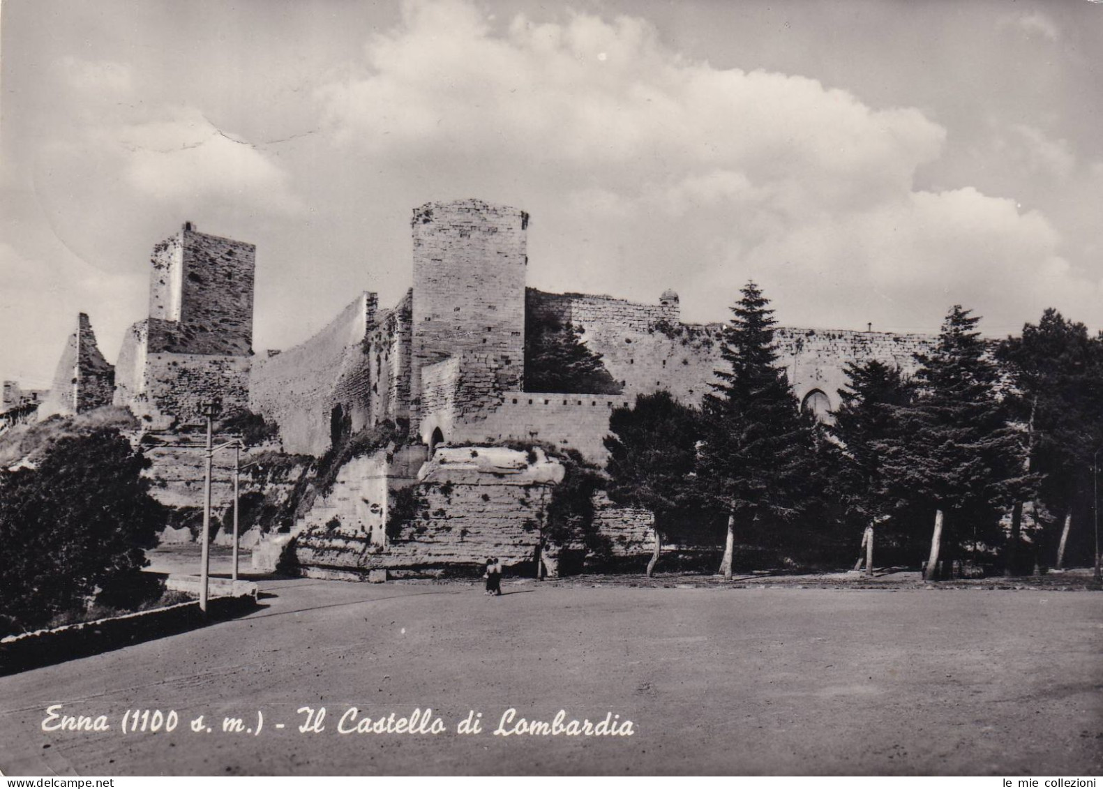 Cartolina Enna - Il Castello Di Lombardia - Enna