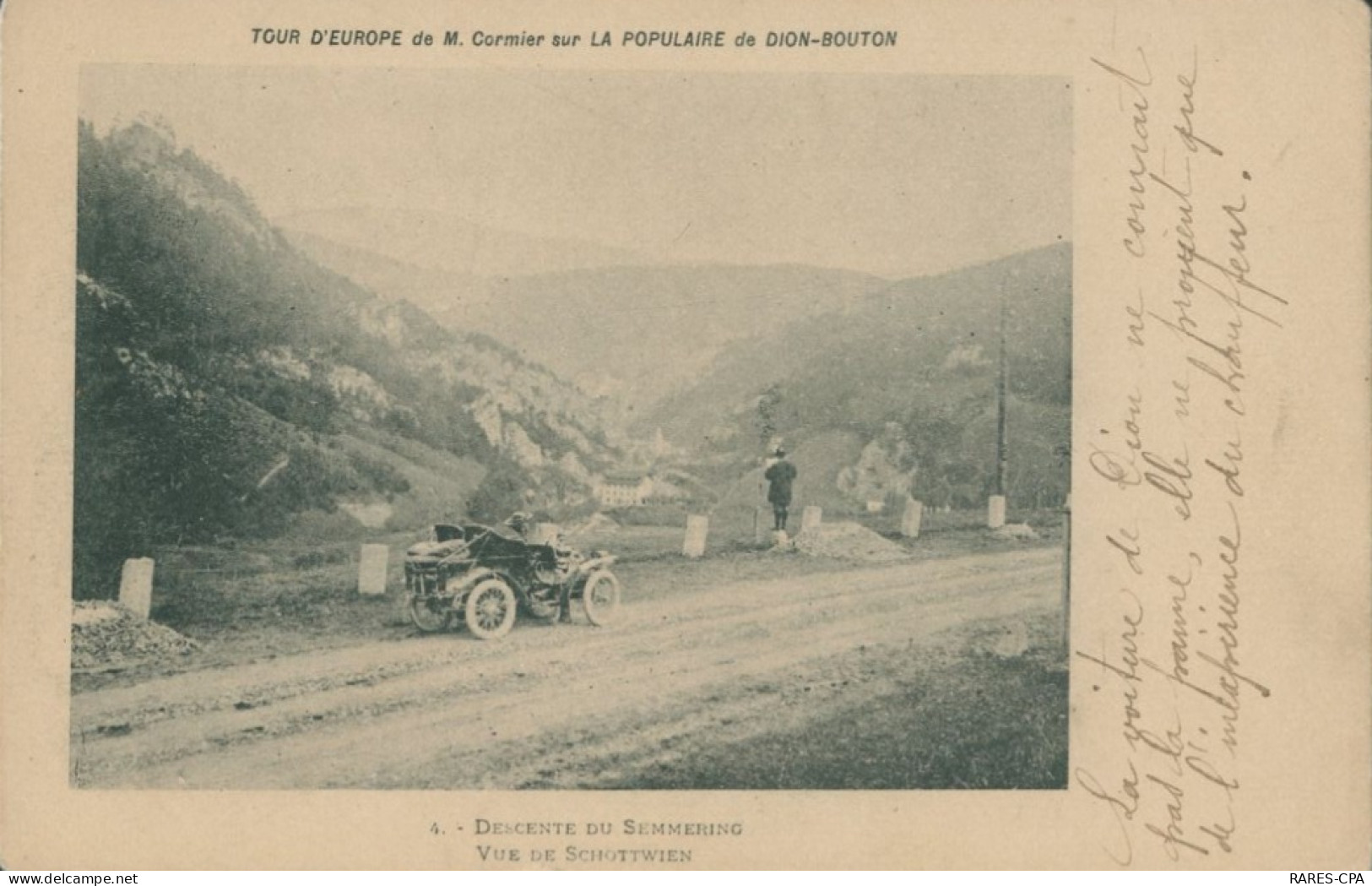 Tour D'Europe De M. Cormier Sur La Populaire De DION - BOUTON - Descente Du Semmering , Vue Sur Schottwien / TB - Toerisme