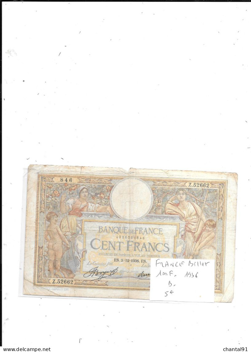 FRANCE BILLET 100 FRANCS 1936 - 100 F 1908-1939 ''Luc Olivier Merson''