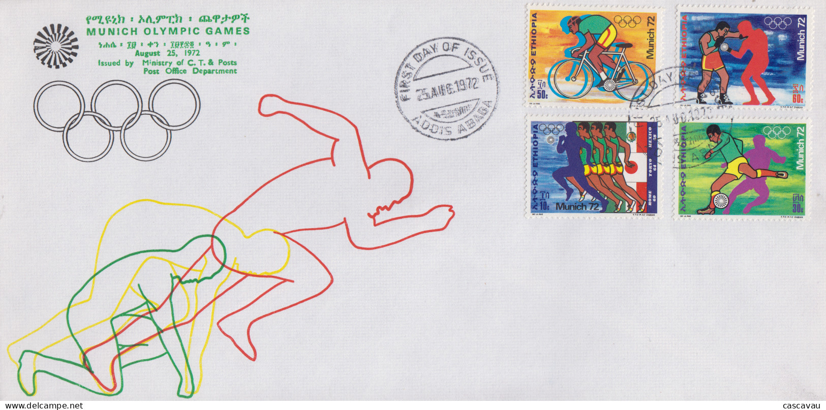 Enveloppe  FDC  1er  Jour   ETHIOPIE   Jeux  Olympiques  MUNICH   1972 - Ethiopia