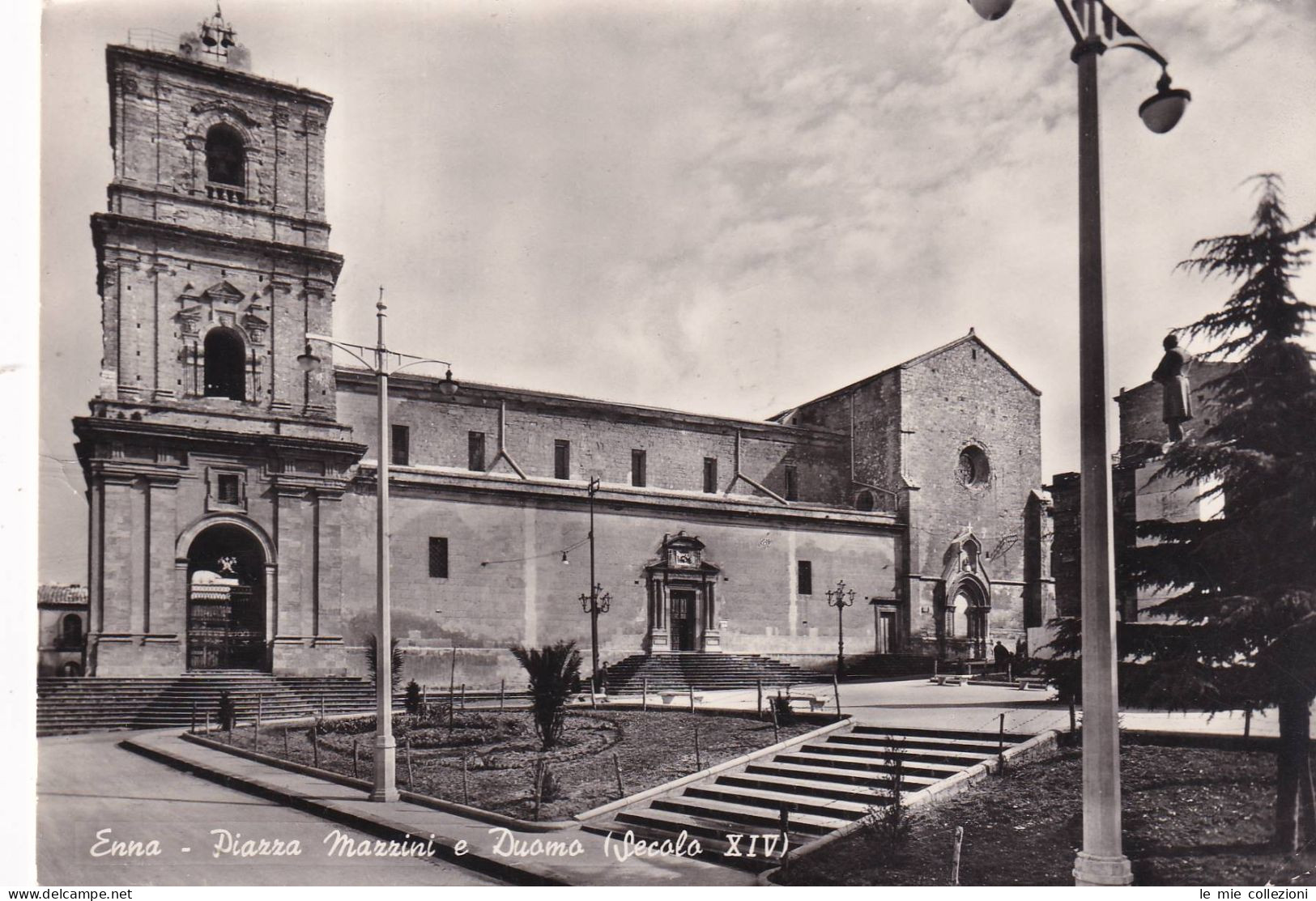 Cartolina Enna - Piazza Mazzini E Duomo - Enna