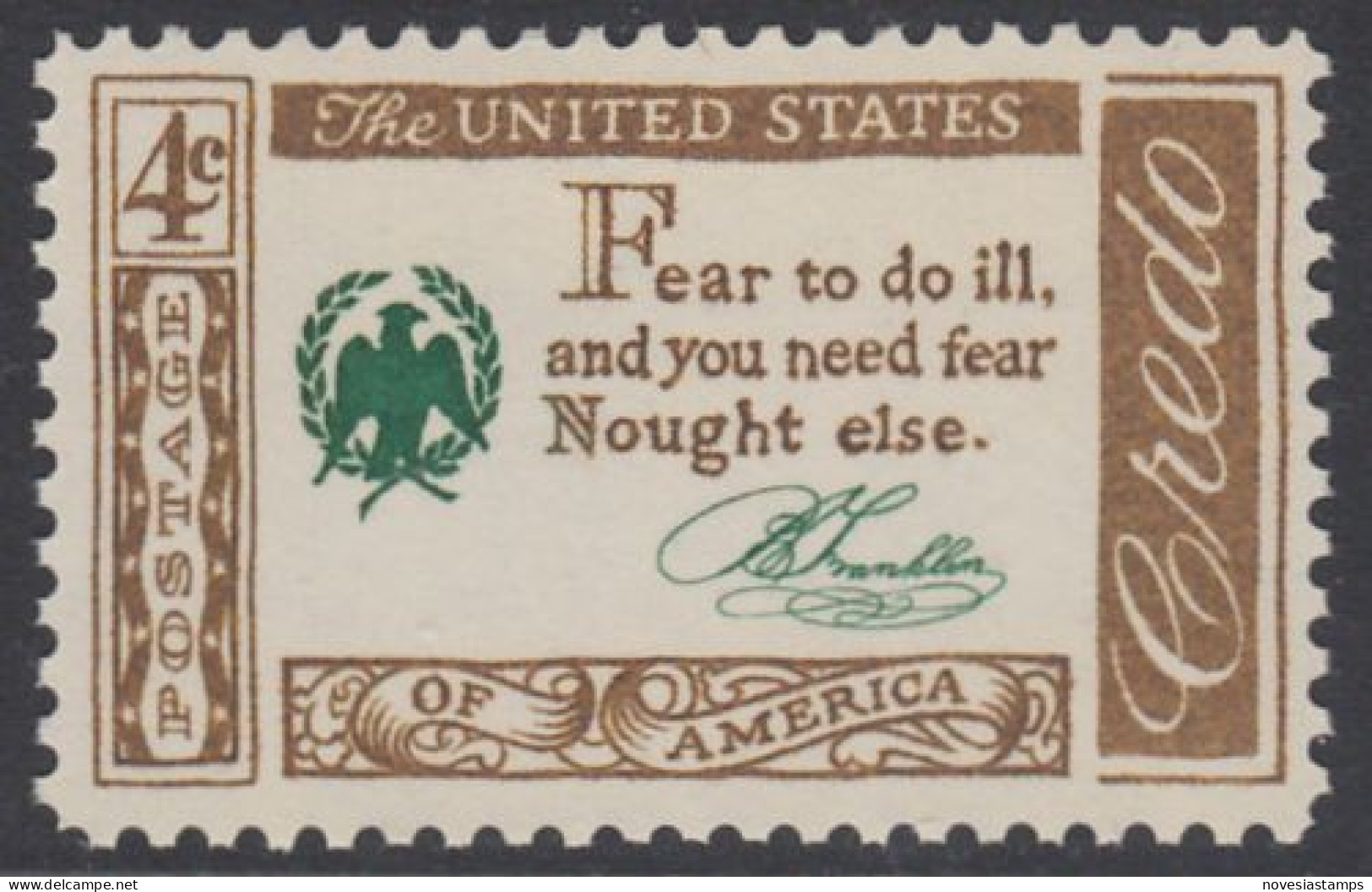 !a! USA Sc# 1140 MNH SINGLE (a2) - Credo: Franklin - Nuovi