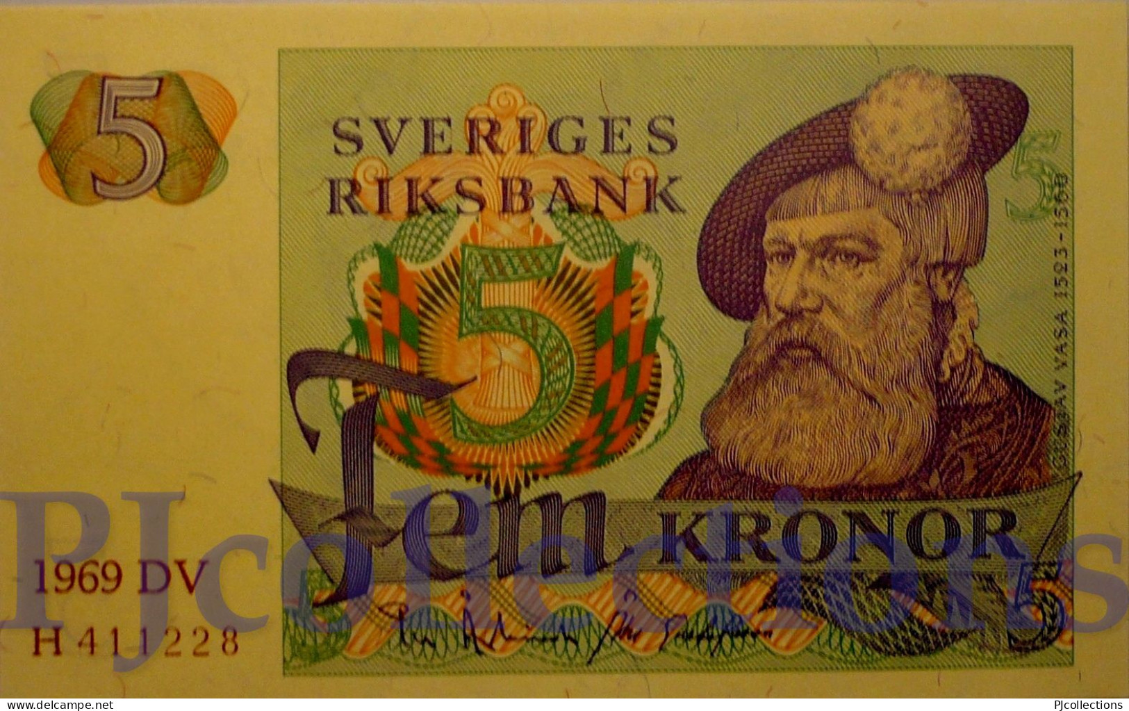 SWEDEN 5 KRONOR 1969 PICK 51a UNC - Suède