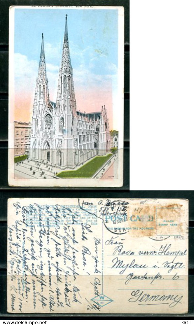 K20697)Ansichtskarte: New York, St. Patrick`s Cathedral, Gelaufen 1926 - Églises