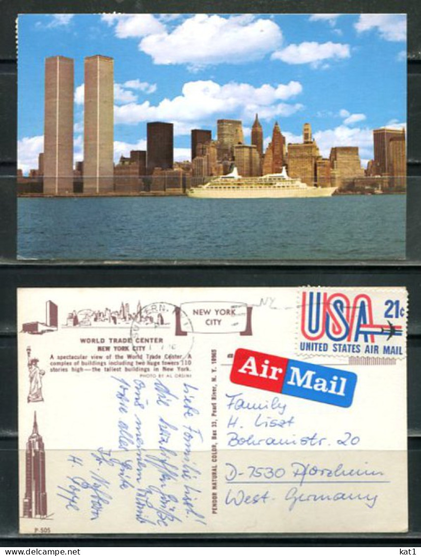 K20700)Ansichtskarte: New York, World Trade Center, Gelaufen 1975 - World Trade Center