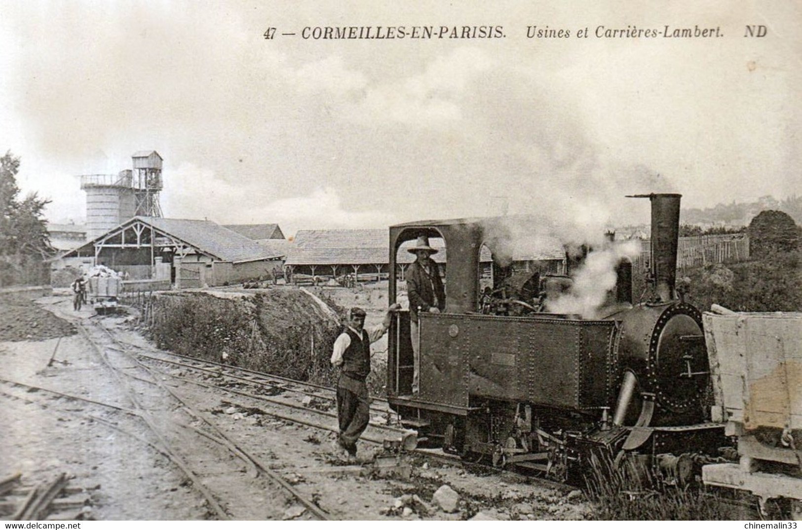 DEPT 95 CORMEILLES EN PARISIS USINE CARRIÈRES LAMBERT TRÈS BELLE  ANIMATION 9X14 REIMPRESSION DE CARTES ANCIENNES - Cormeilles En Parisis