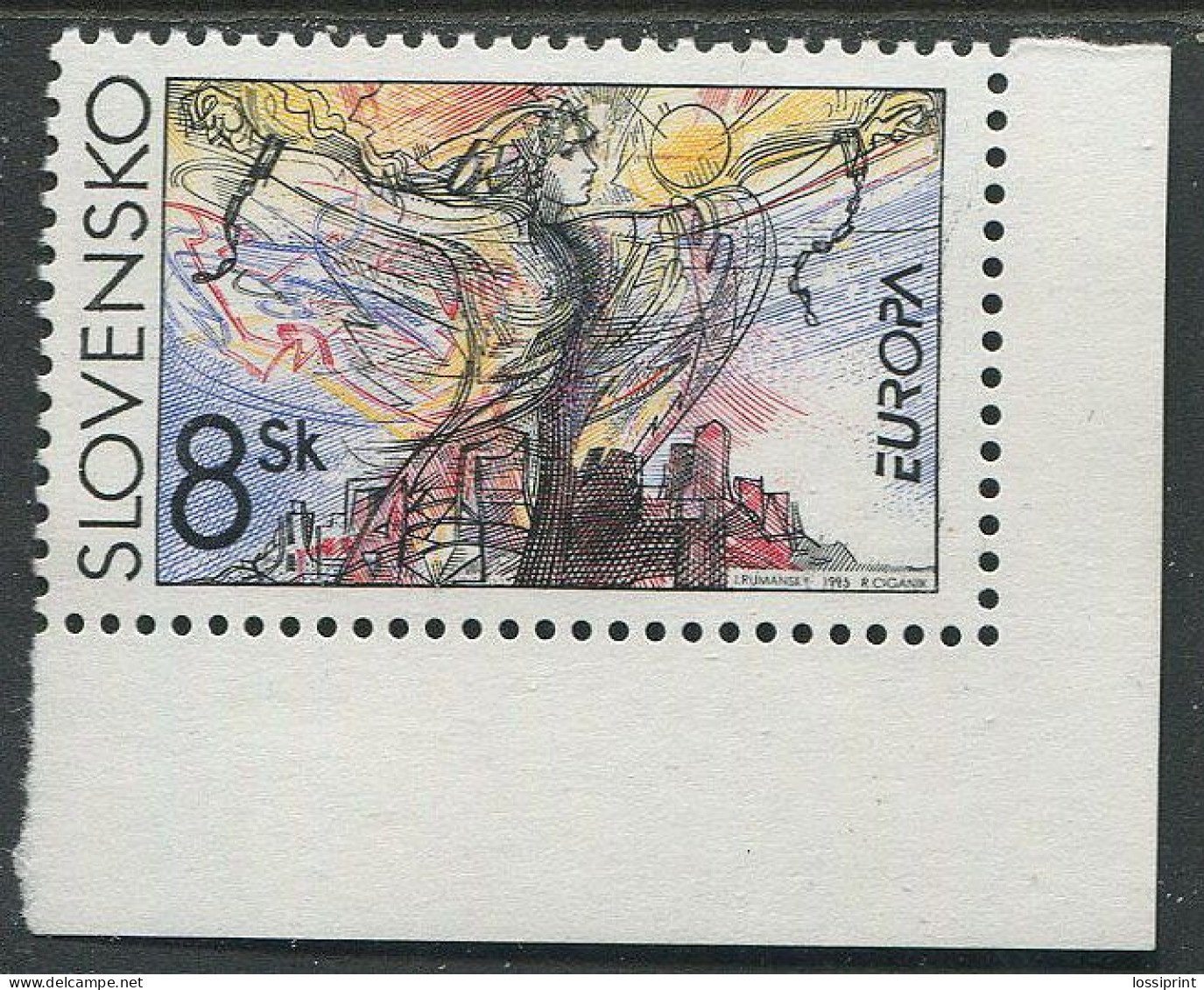 Slovakia:Unused Stamp EUROPA Cept 1995, MNH, Corner - 1995