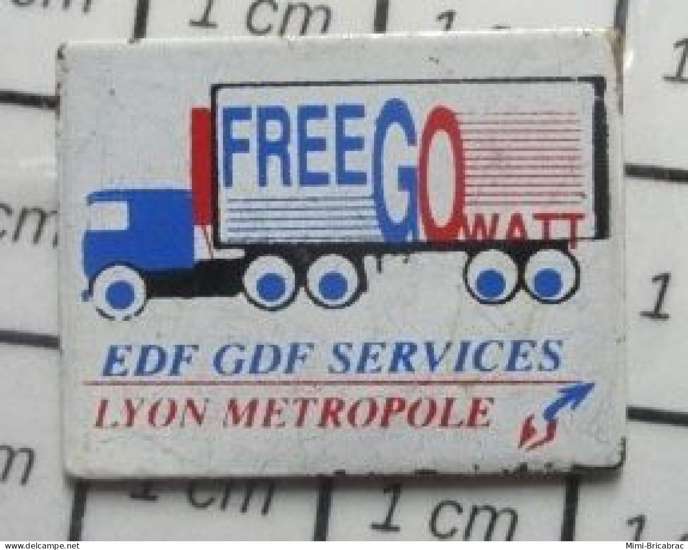 1517 Pin's Pins : BEAU ET RARE / EDF GDF / CAMION FREEGOWATT LYON METROPOLE - EDF GDF