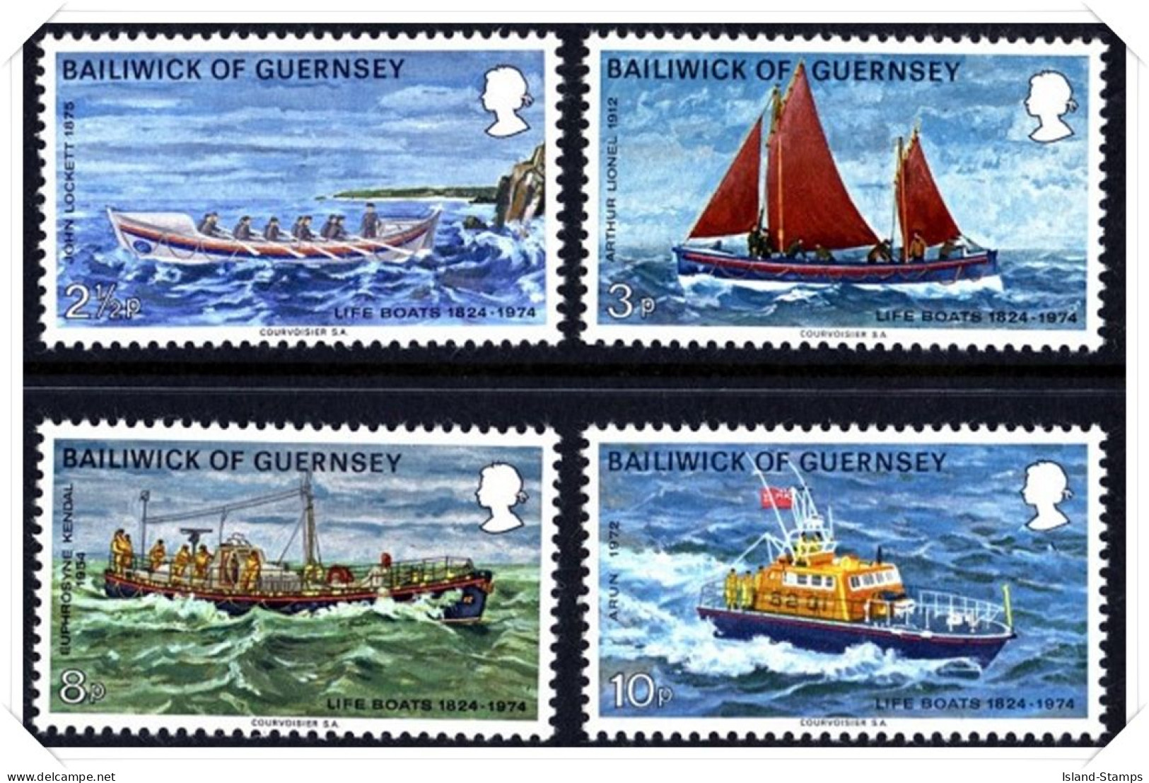 1974 Lifeboats Unmounted Mint - Guernesey