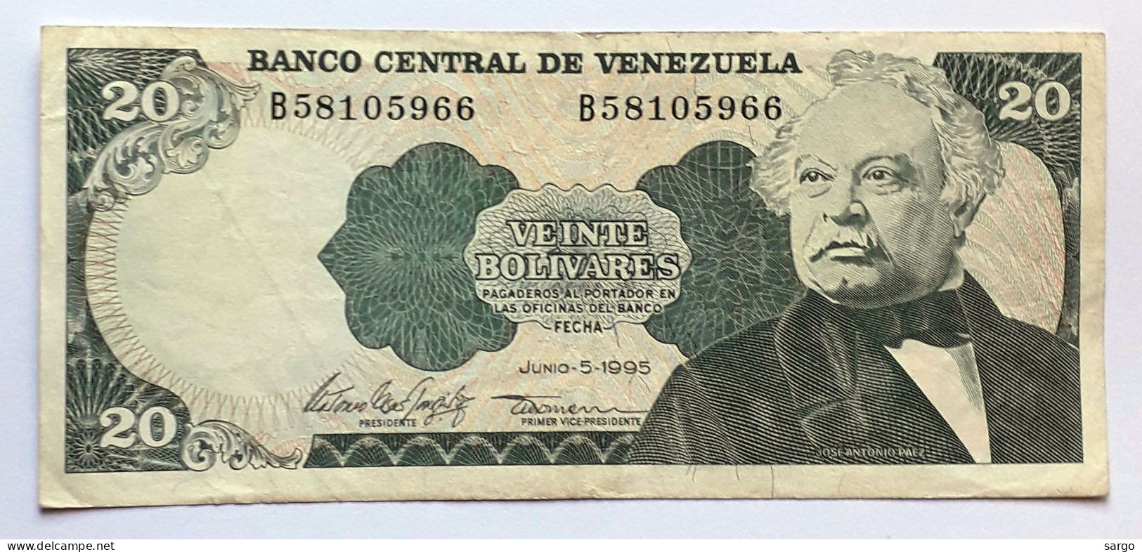 VENEZUELA  -20 BOLIVARES - P 63 E (1995) - CIRC -  BANKNOTES - PAPER MONEY - Venezuela