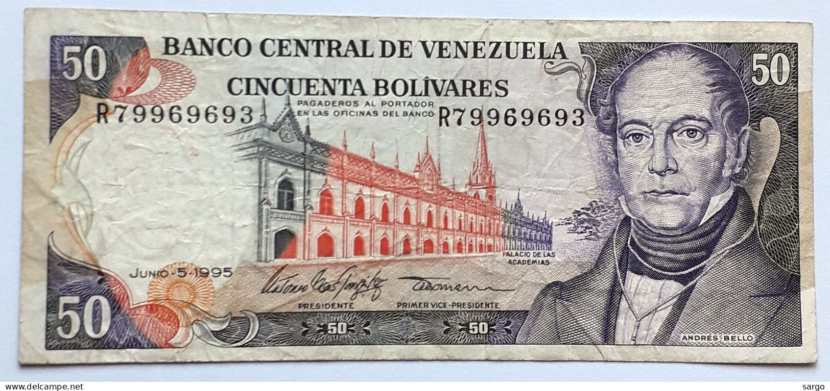 VENEZUELA  - 50 BOLIVARES - P 65 E (1995) - CIRC -  BANKNOTES - PAPER MONEY - Venezuela