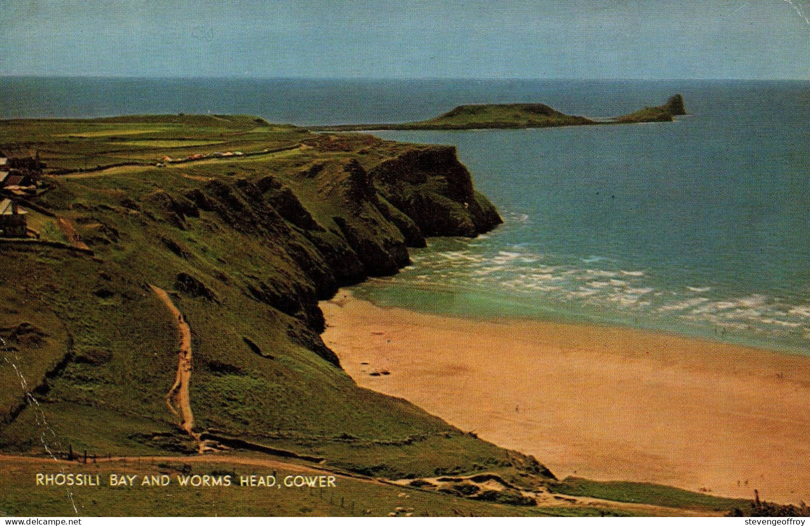 Royaume Uni Pays De Galles Glamorgan Rhossili Bay And Worms Head Gower 1967 Hulin Hervy Tours - Glamorgan