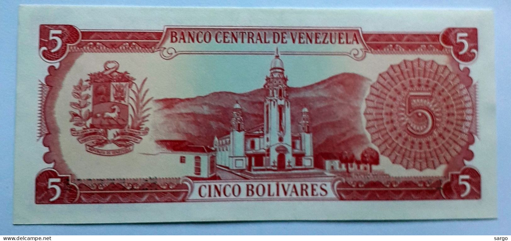 VENEZUELA  - 5 BOLIVARES - P 70  (1989) - UNC -  BANKNOTES - PAPER MONEY - Venezuela