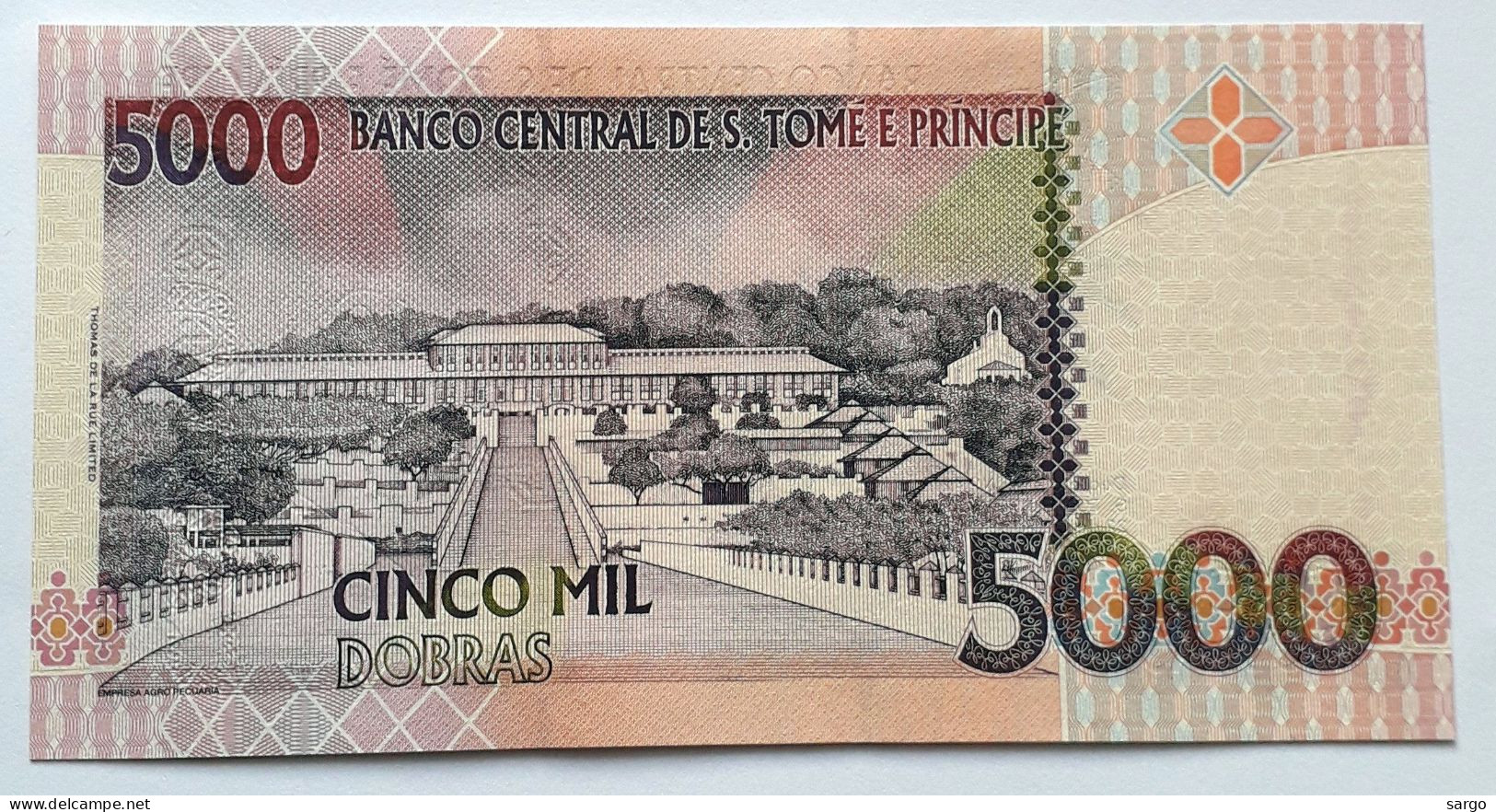 SAINT THOMAS AND PRINCIPE  - 5.000 DOLLARS - P 65  (1996) - UNC -  BANKNOTES - PAPER MONEY - San Tomé Y Príncipe