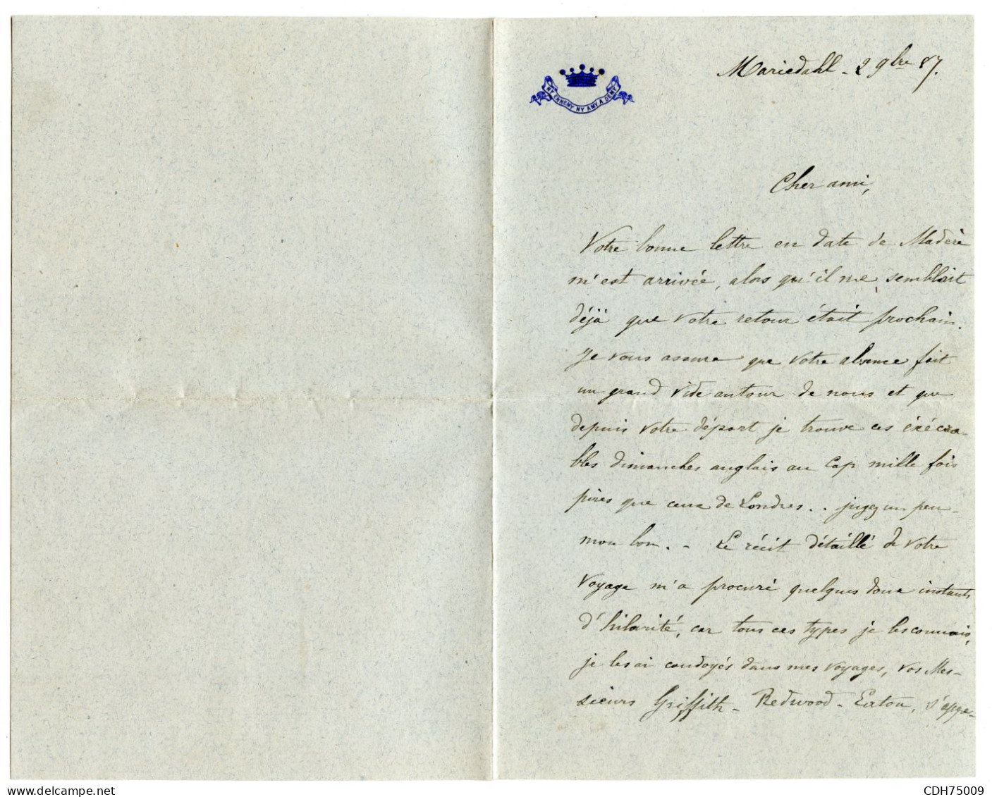 CAP DE BONNE ESPERANCE - LETTRE DE NEWLANDS POUR LA FRANCE, 1887 - Cape Of Good Hope (1853-1904)