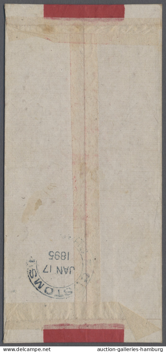 China: 1895, 3c. Orange Yellow On Red Band Cover Showing On Reverse CUSTOMS SHAN - 1912-1949 Republik