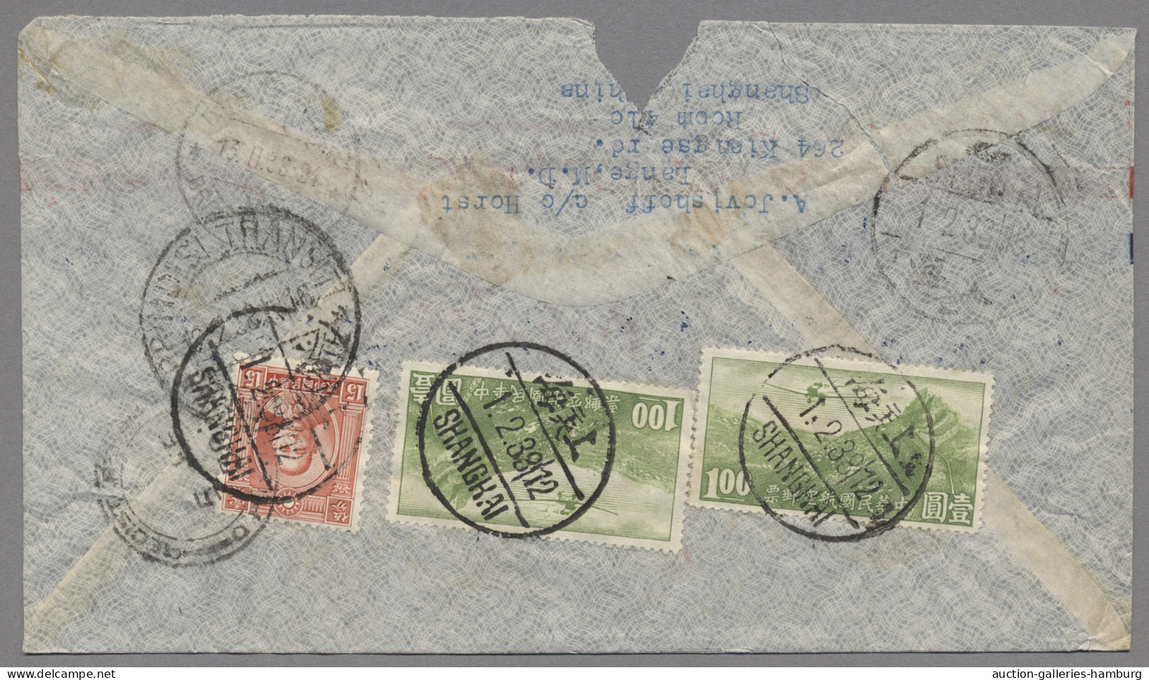 China: 1947, Airmail Cover From SHANGHAI To Praha, Czechoslovakia Bearing Sun Ya - Briefe U. Dokumente