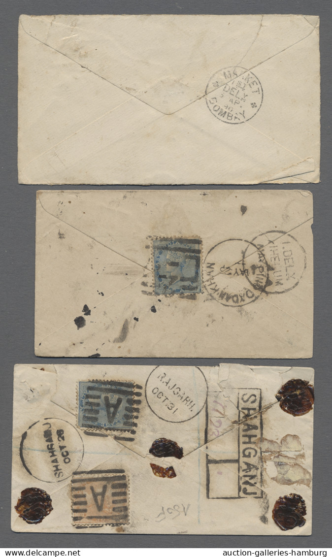 India: 1854-1948, Small Selection Of 7 Covers Incl One Front Only. Includes 1854 - 1854 Compagnie Des Indes