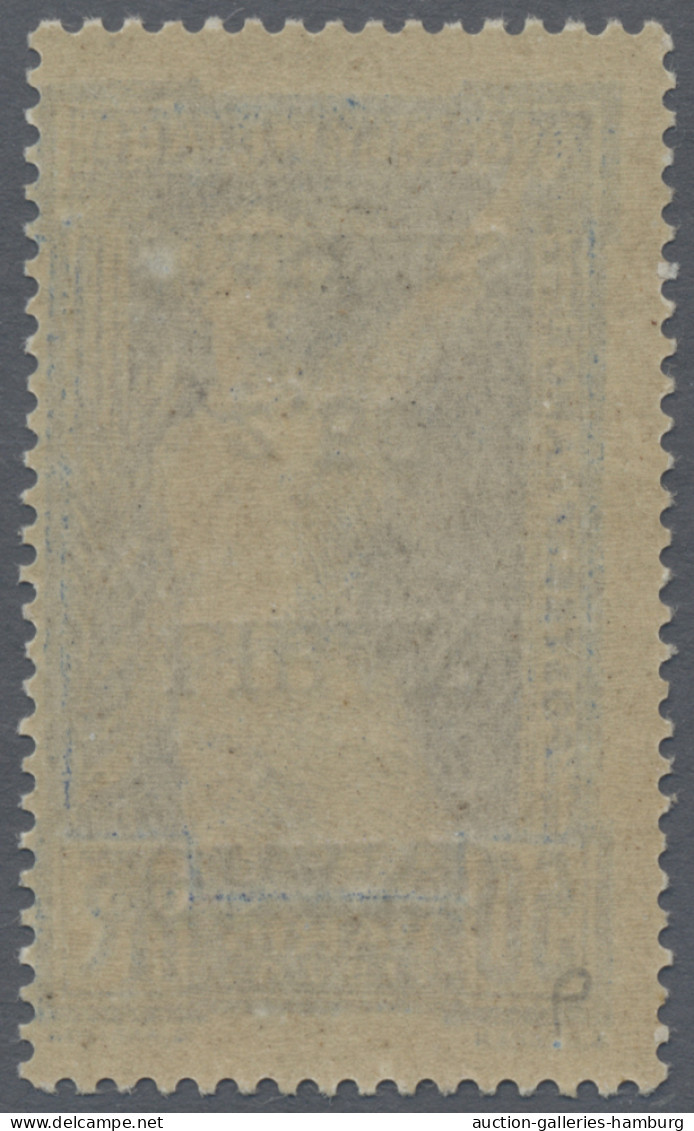 Lebanon: 1924, Olympic Games Paris, 2.50pi. On 50c. Blue With Inverted Overprint - Líbano