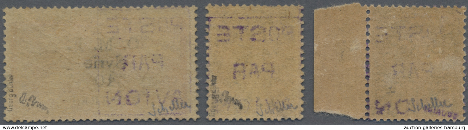 Syria: 1920, Airmail Handstamps, Complete Set Of Three Values, Mint Original Gum - Siria