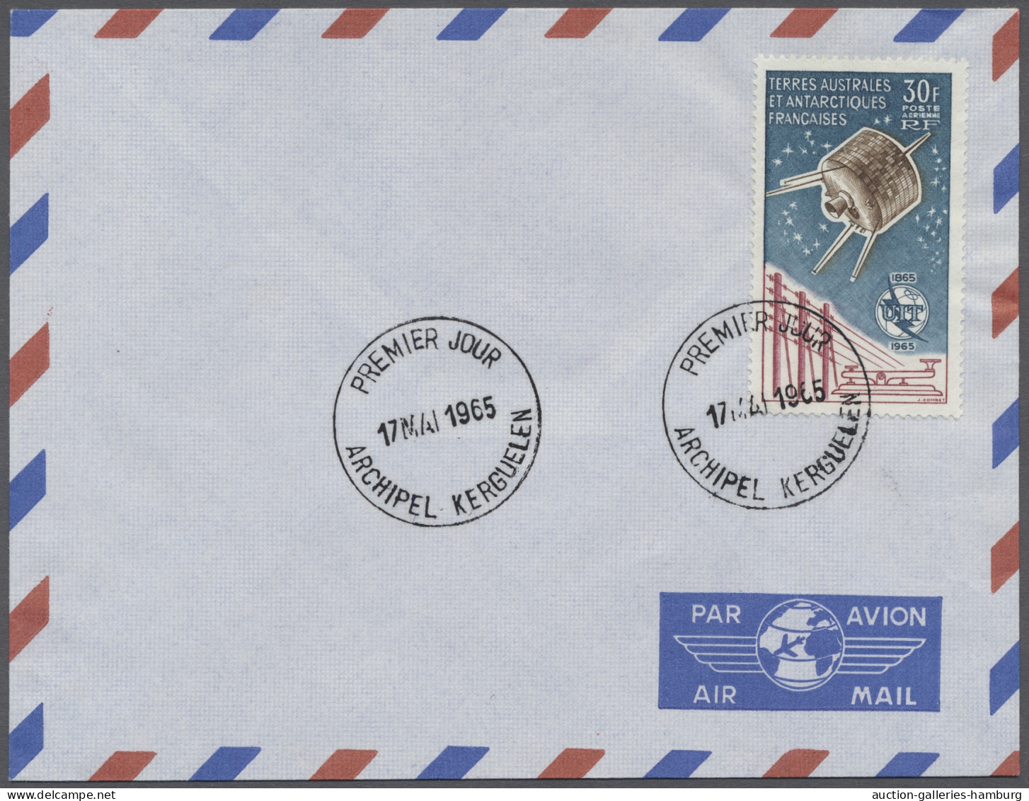 French Antarctic: 1965, Internationale Fernmeldeunion 100 Jahre, 30 Fr. Mehrfarb - Lettres & Documents