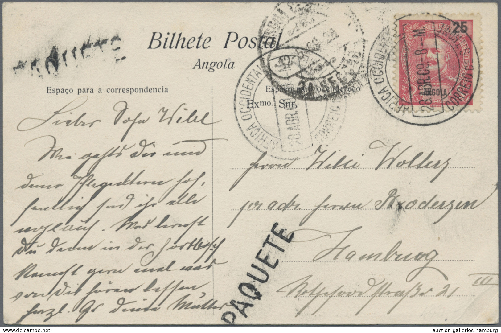 Angola: 1904/1913, Three Used Ppc: "Luanda/Fortress Of São Miguel", "Luanda/nati - Angola