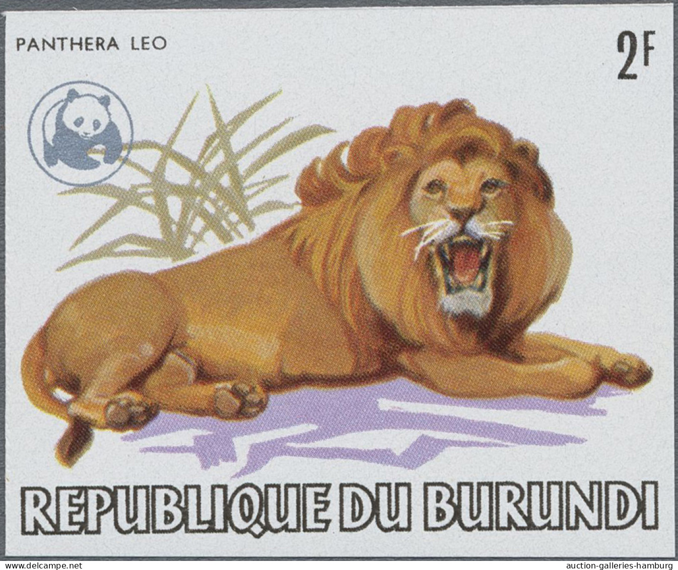 Burundi: 1982, African Wildlife/WWF 2fr.-85fr., IMPERFORATE, Complete Set Of 13, - Unused Stamps