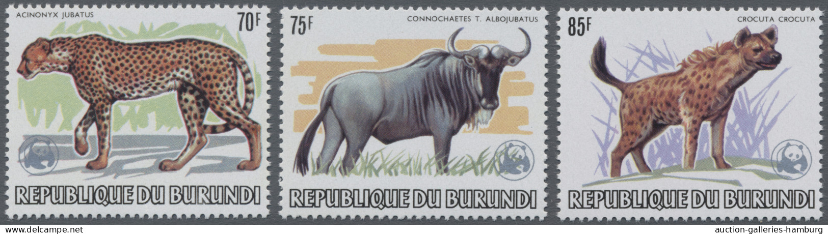 Burundi: 1982, African Wildlife / World Wildlife Fund, 2fr.-85fr., Complete Set - Nuevos