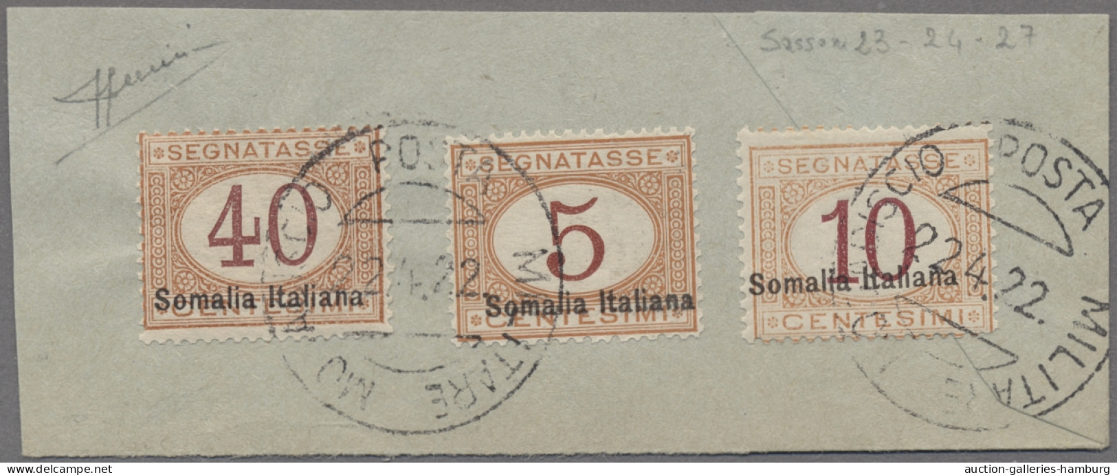 Italian Somalia - Postage Dues: 1920, Italienische Portomarken Mit Aufdruck "Som - Somalie