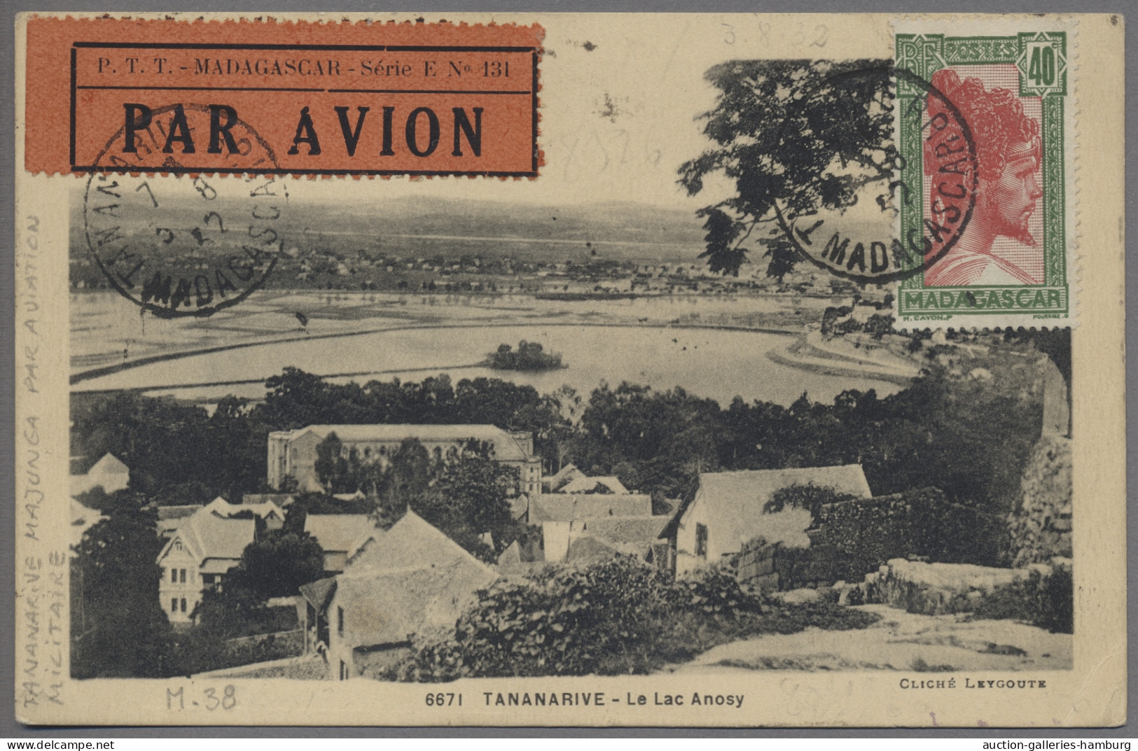 Madagascar: 1932, 2.8., Bildseitig Frankierte Ansichtskarte Aus Tananarive Nach - Madagascar (1960-...)