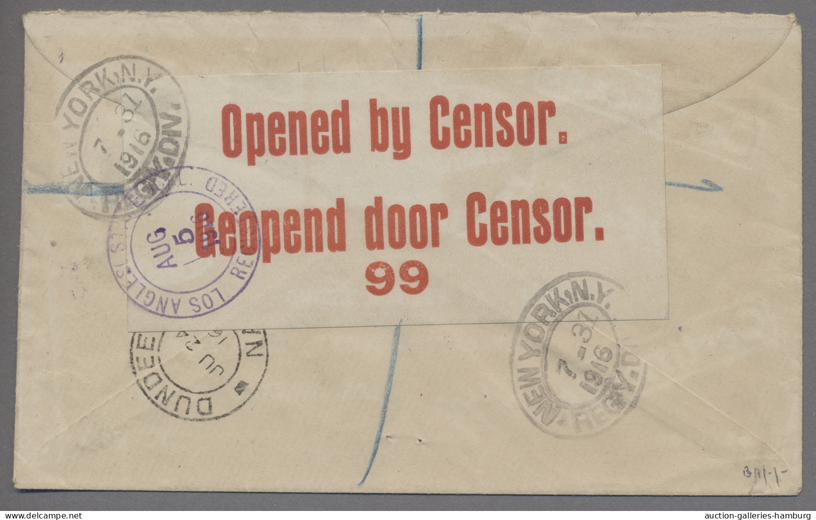 South Africa: 1913, "Georg V." 7 Stück Der 1 Penny, Entwertet "DUNDEE NATAL JU 2 - Covers & Documents