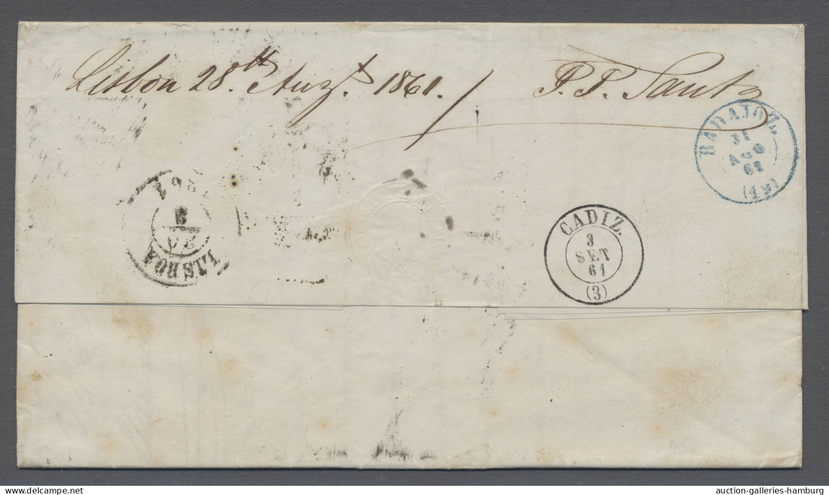 Argentina -  Pre Adhesives  / Stampless Covers: 1861, EL From BUENOS AYRES To Ca - Préphilatélie