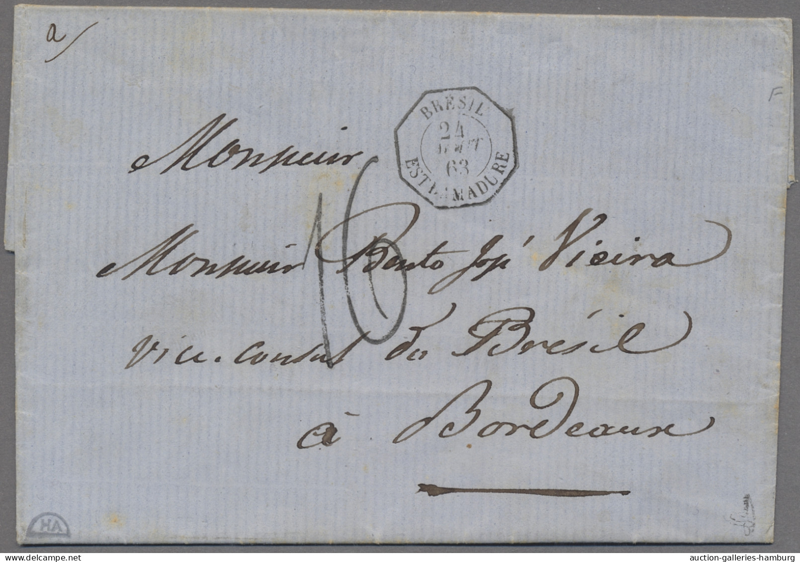 Brazil -  Pre Adhesives  / Stampless Covers: 1863, Brief Aus Rio De Janeiro Nach - Prephilately