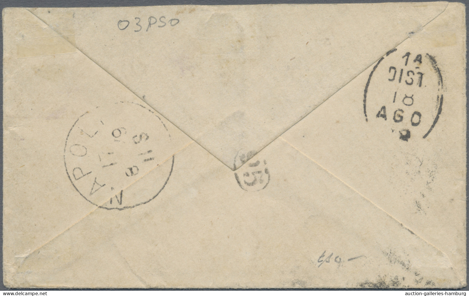 Brazil: 1879, Dom Pedro "perce" 200r. Black, Single Franking On Cover From Rio D - Lettres & Documents