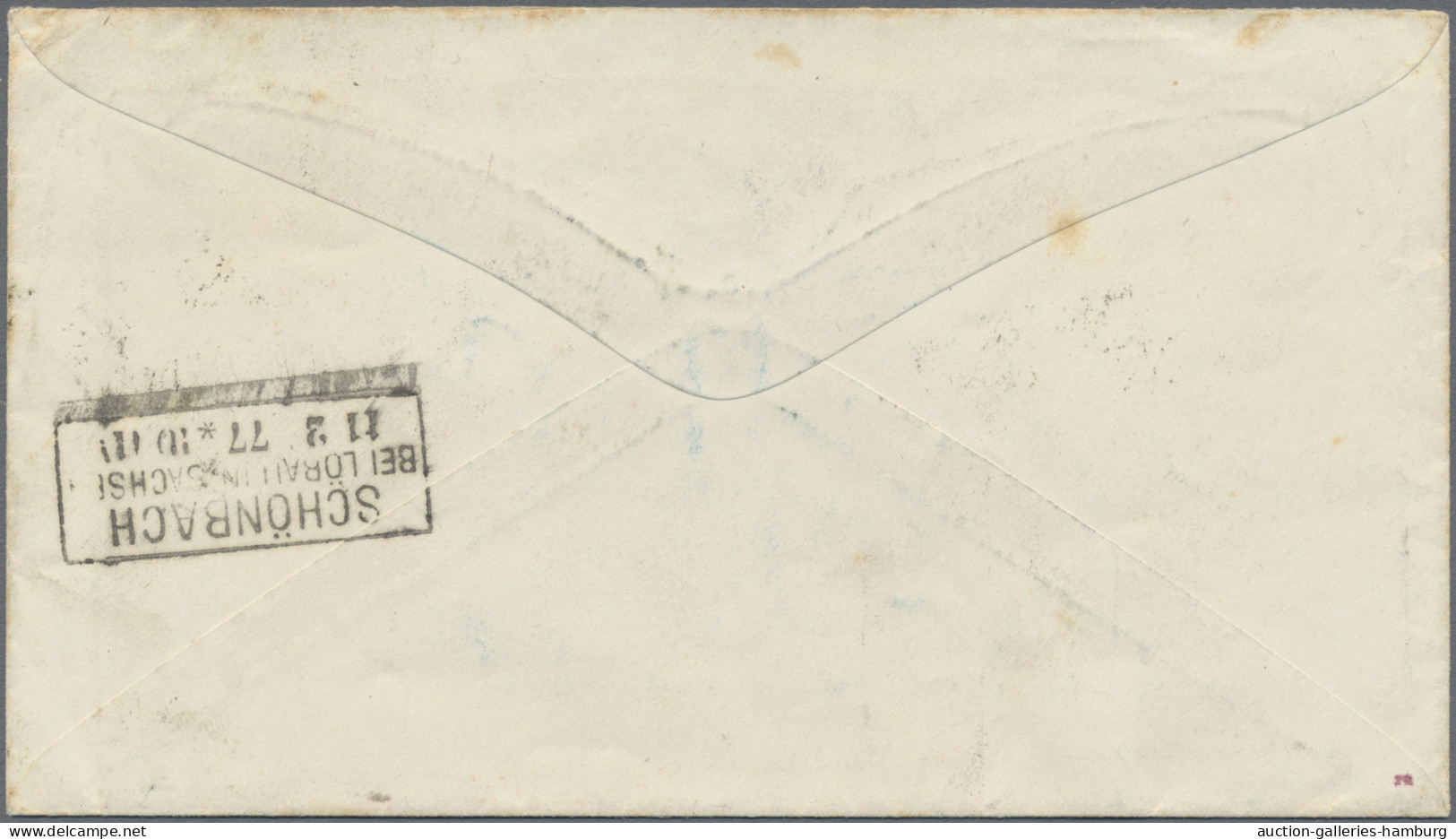 Cuba - Spanish Colony: 1877, 50 C Black On Cover Via New York To Schombach (Germ - Cuba (1874-1898)