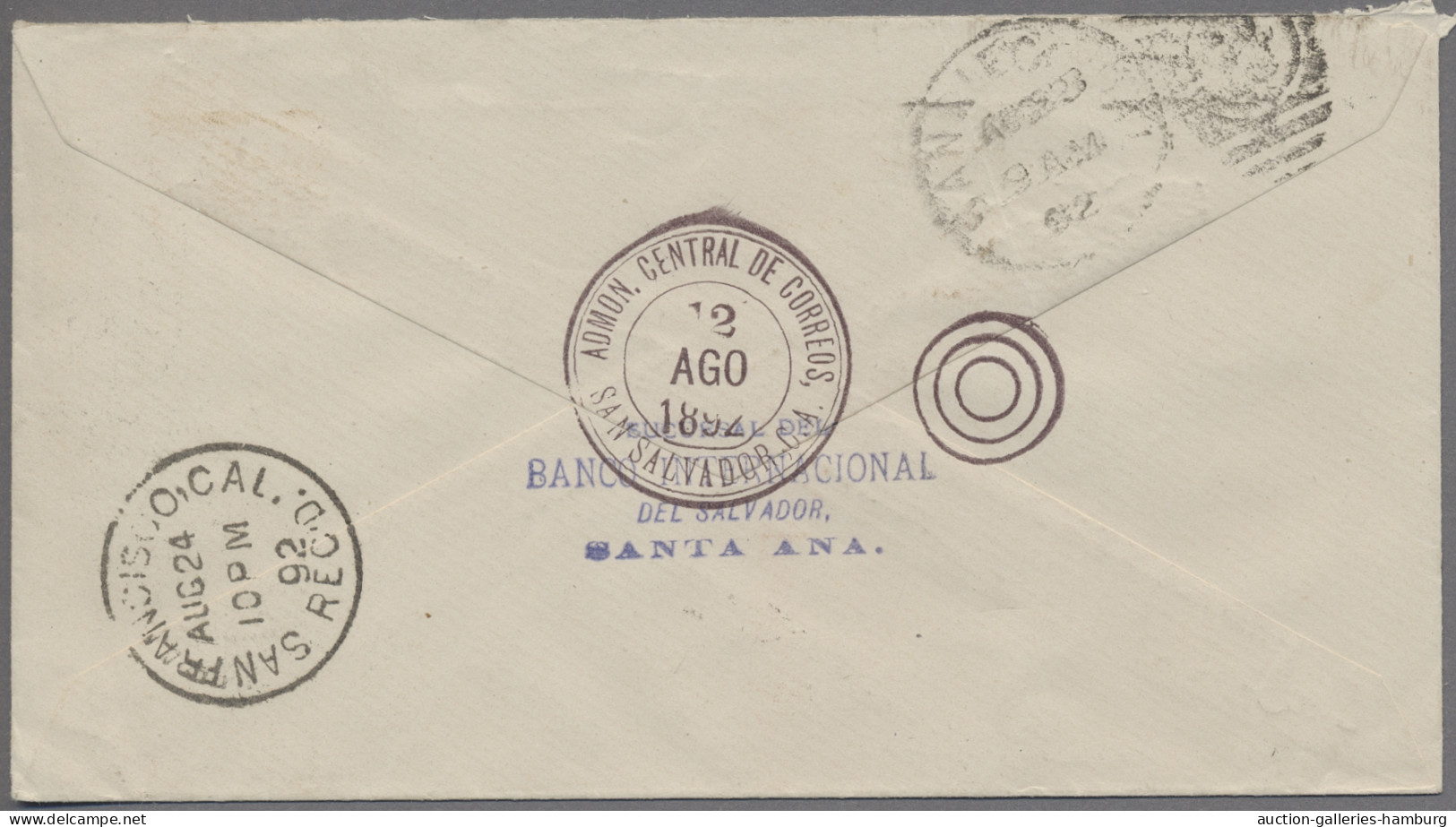 El Salvador: 1892, Columbus 11c As Single On Commercial Envelope Of The "Banco I - Salvador