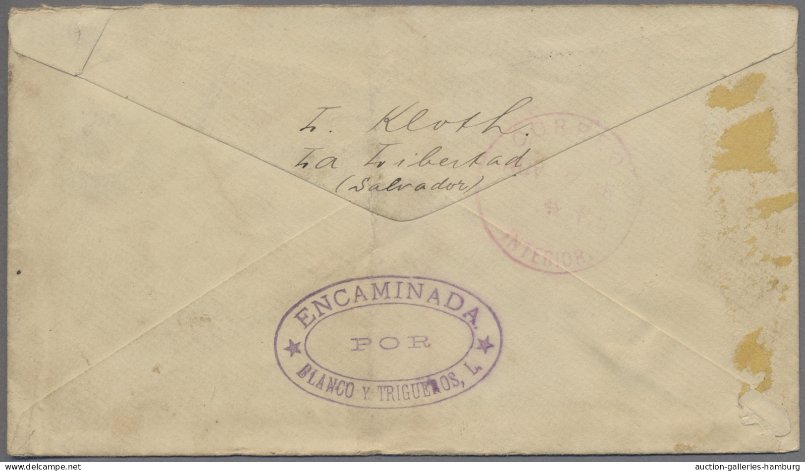 El Salvador - Postal Stationery: 1889, Nov 4, "Volcano" PSE 5c Blue On White Fro - El Salvador