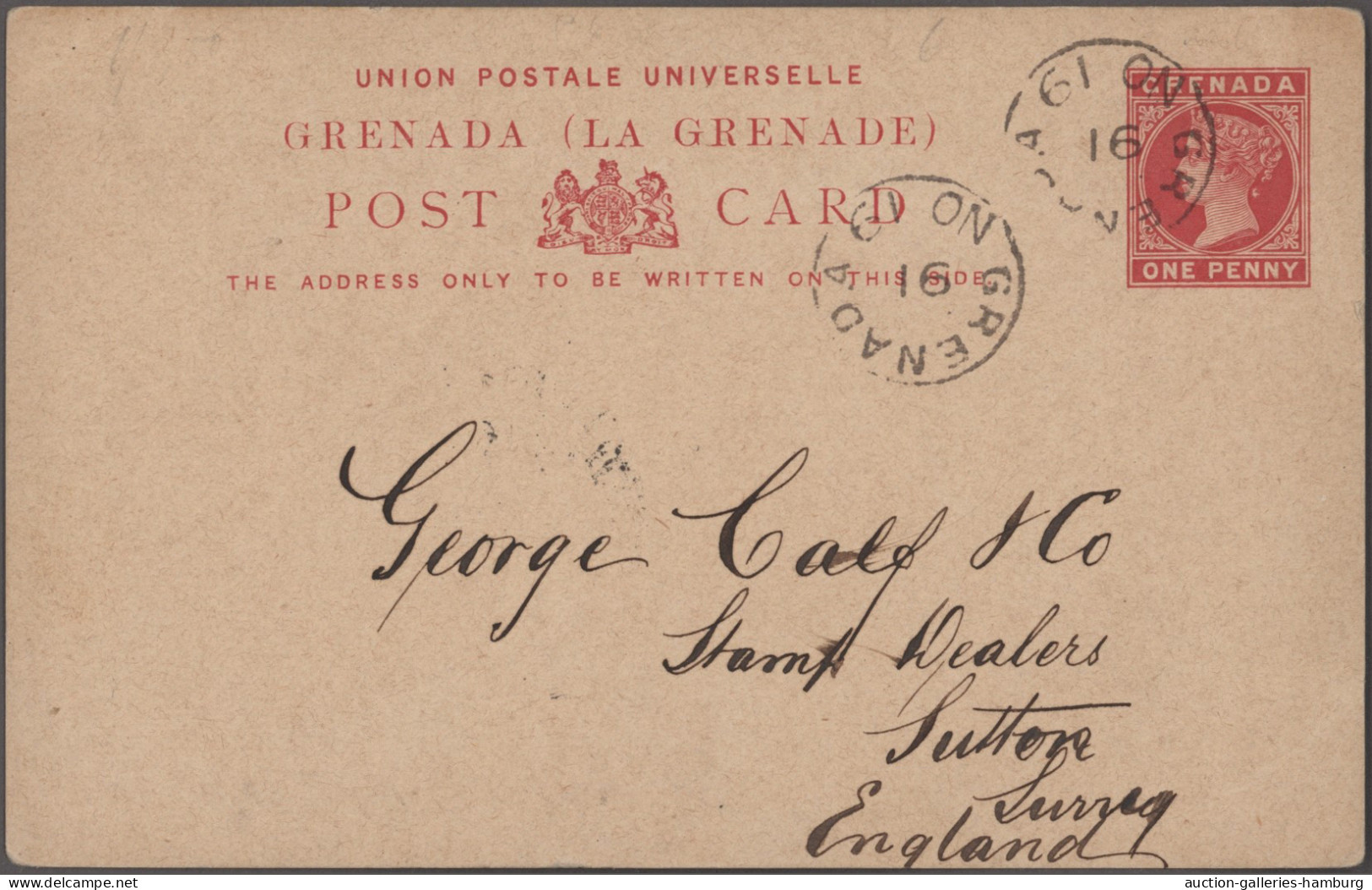 Grenada - Postal Stationery: 1891/1914, Posten Von Zwölf Gebrauchten Ganzsachen, - Grenada (...-1974)