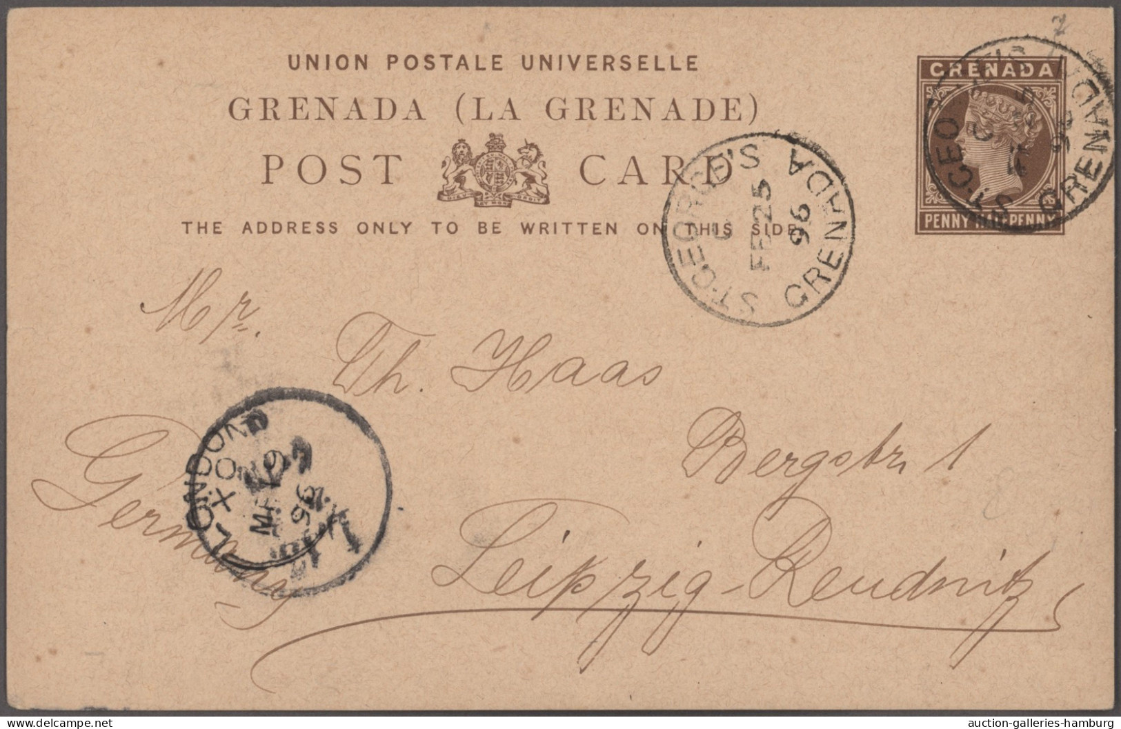 Grenada - postal stationery: 1891/1914, Posten von zwölf gebrauchten Ganzsachen,