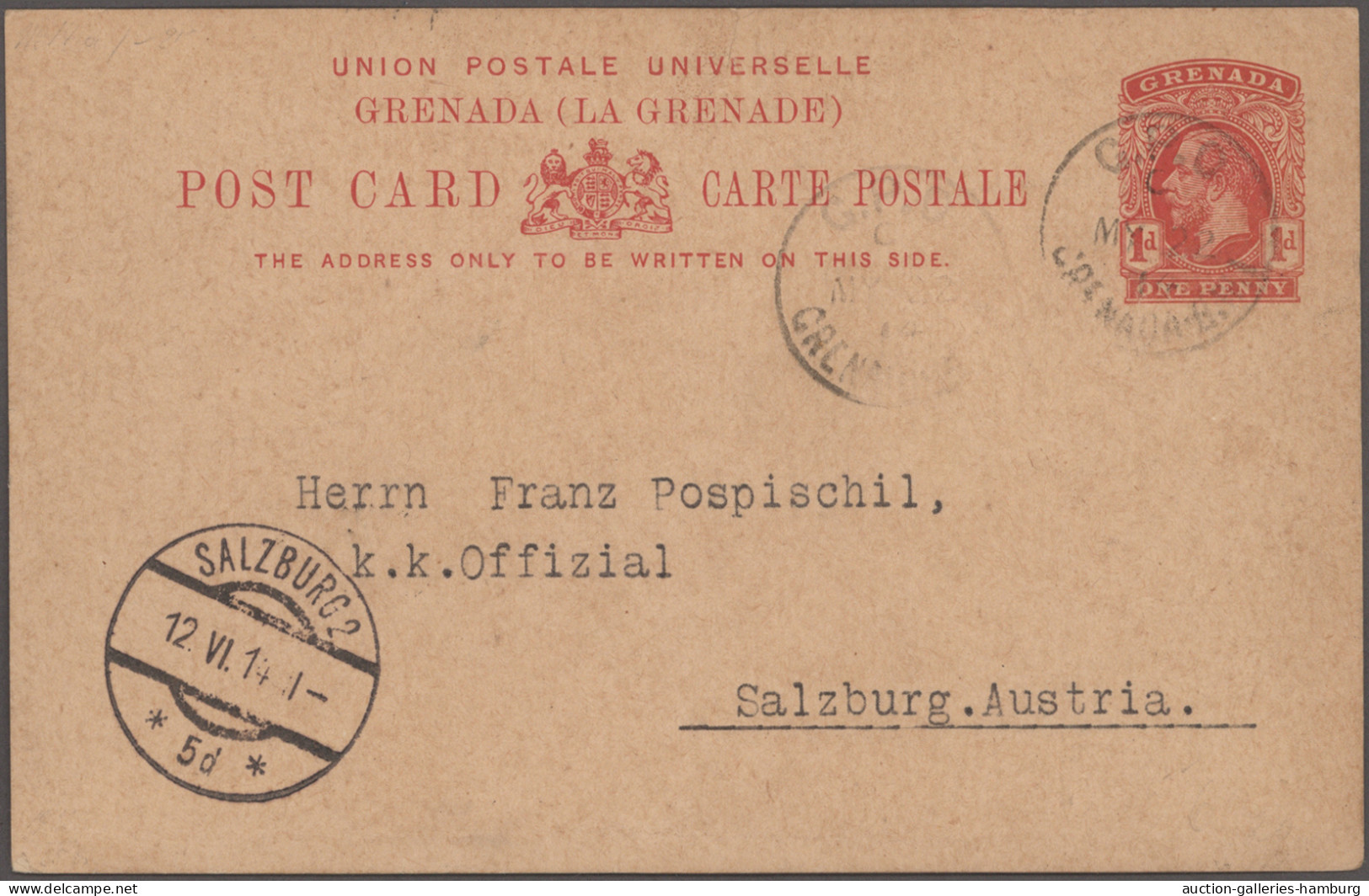 Grenada - postal stationery: 1891/1914, Posten von zwölf gebrauchten Ganzsachen,