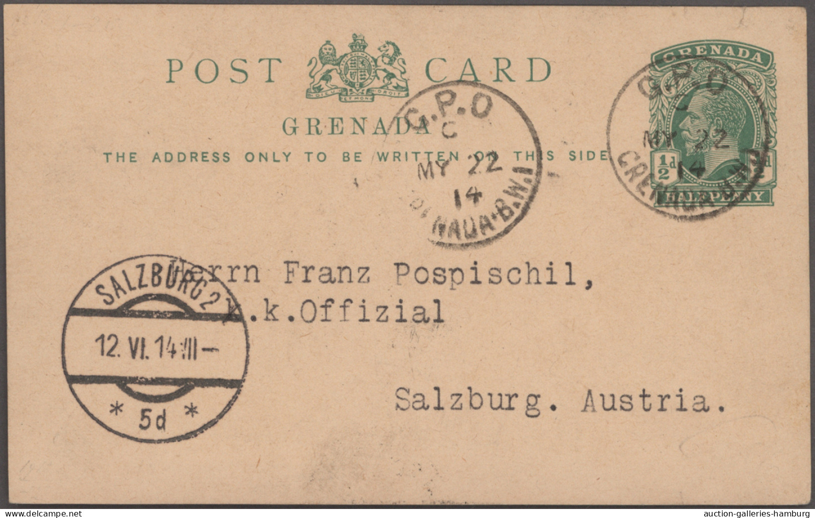 Grenada - postal stationery: 1891/1914, Posten von zwölf gebrauchten Ganzsachen,