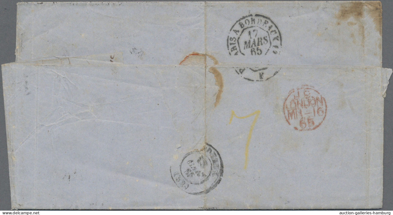 Venezuela: 1865, 2r. Yellow-green, Single Franking On Entire Letter With Full Me - Venezuela