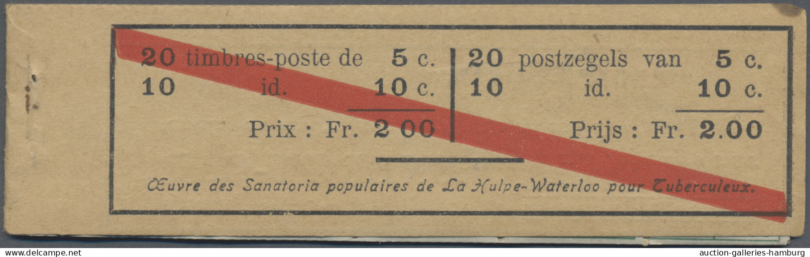 Belgium: 1914, Freimarken Zu 5 Und 10 C., Markenheftchen Zu 2 Fr., Oben Rechts D - Non Classés