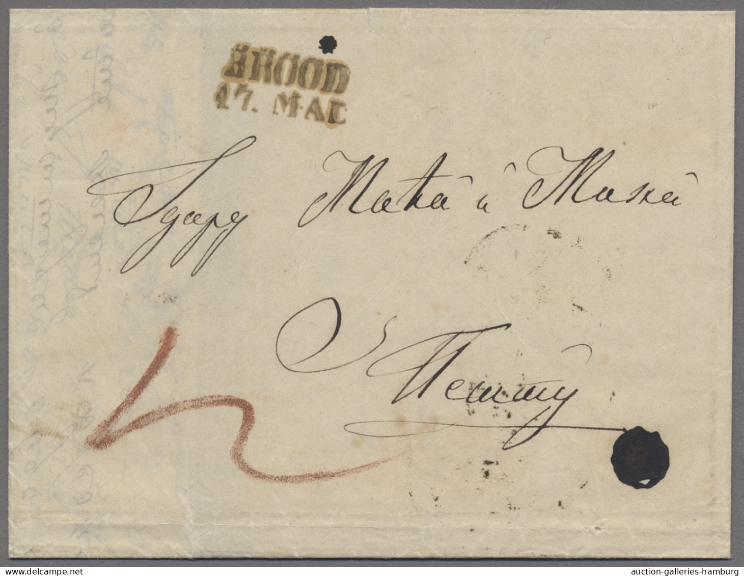 Bosnia+Herzegovina -  Pre Adhesives  / Stampless Covers: 1857, Brief Aus DERVENT - Bosnia Herzegovina