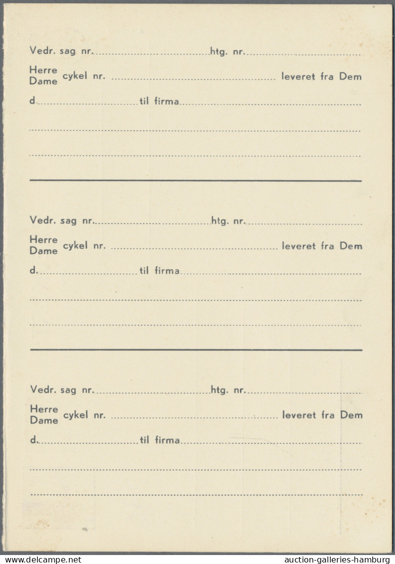 Denmark - Postal Stationery: 1952/1955, Doppelkarte Mit Zwei Wertstempeln, Ziffe - Postal Stationery