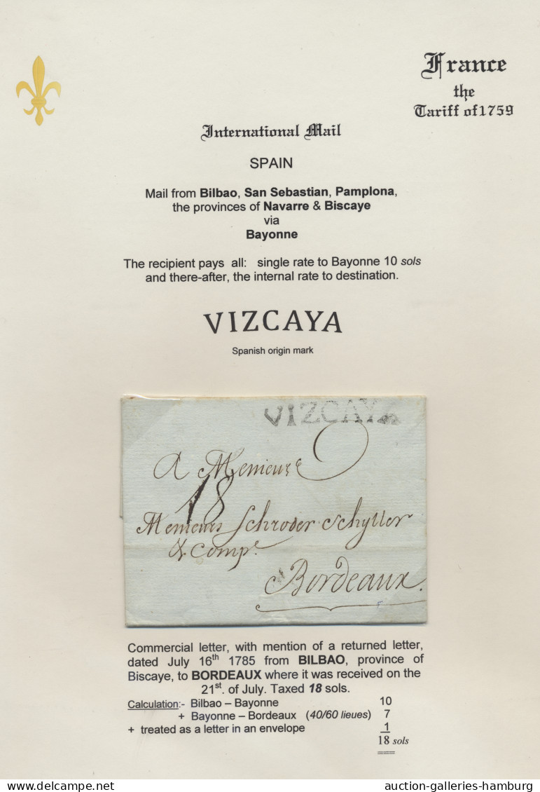 France -  Pre Adhesives  / Stampless Covers: 1763-85, Sechs Briefe Im Austausch - 1792-1815: Départements Conquis