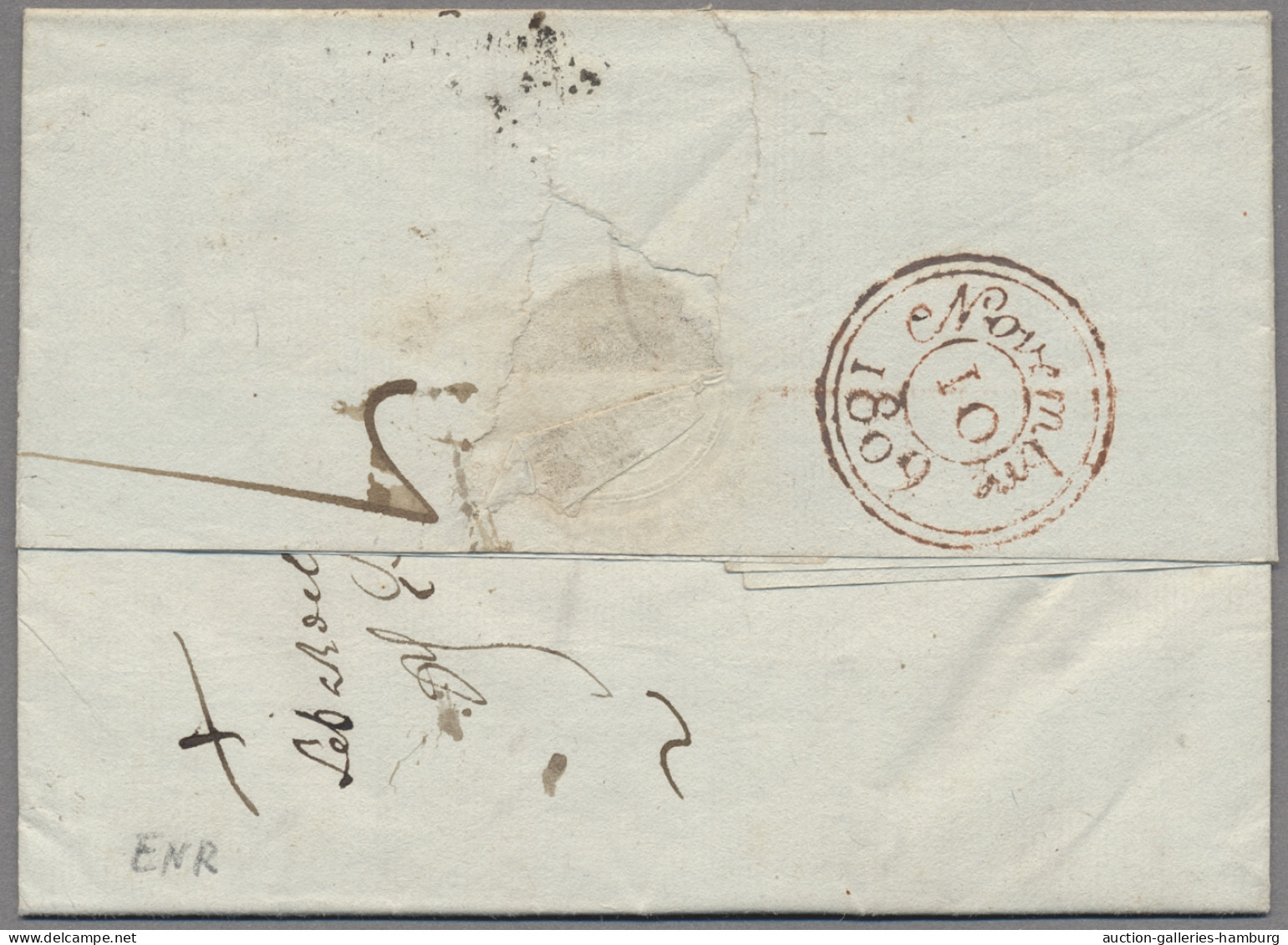 France -  Pre Adhesives  / Stampless Covers: 1809, Französische Besetzung Italie - 1849-1876: Classic Period