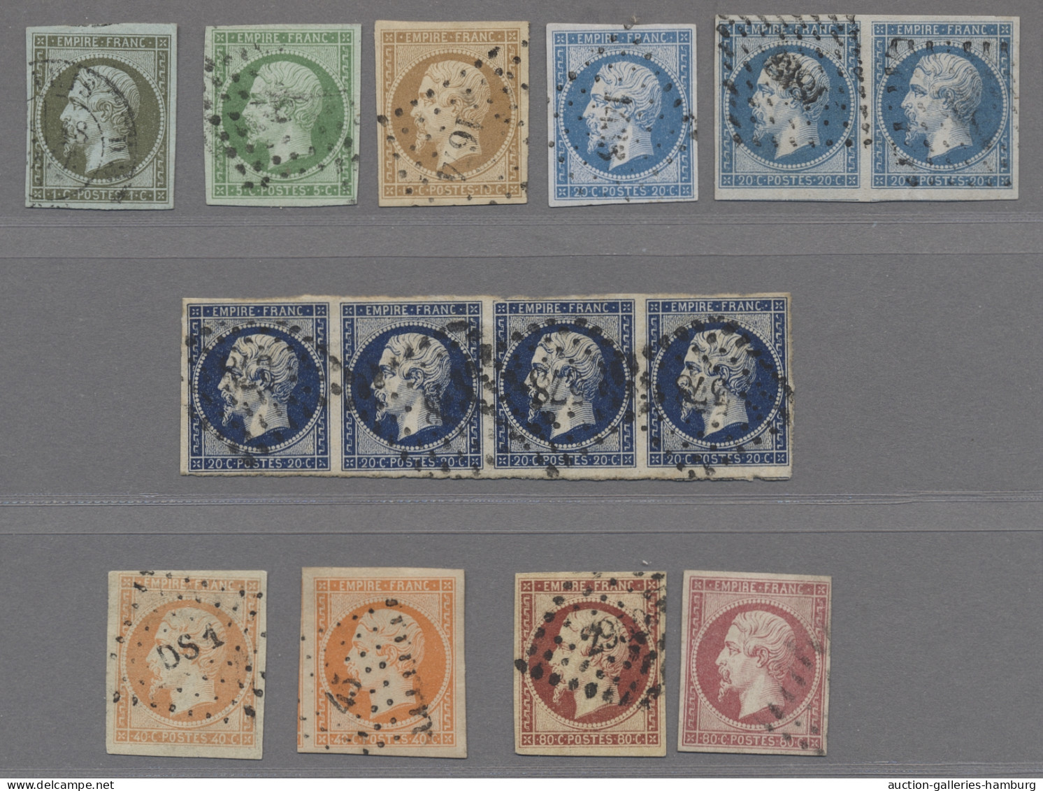France: 1853-70, Napoléon III, Qualitätslos Von 14 Voll- Bis Breitrandigen Ungez - Used Stamps